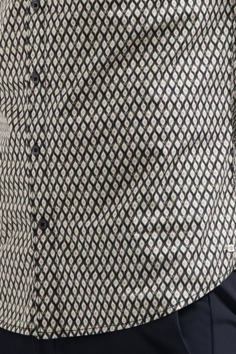 NO-EXCESS shirt stretch allover printed